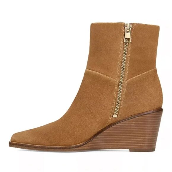 Vince $395 Mavis Suede Wedge Ankle Boots with Side Zipper, Size 9 /EUR 39 - Picture 3 of 8